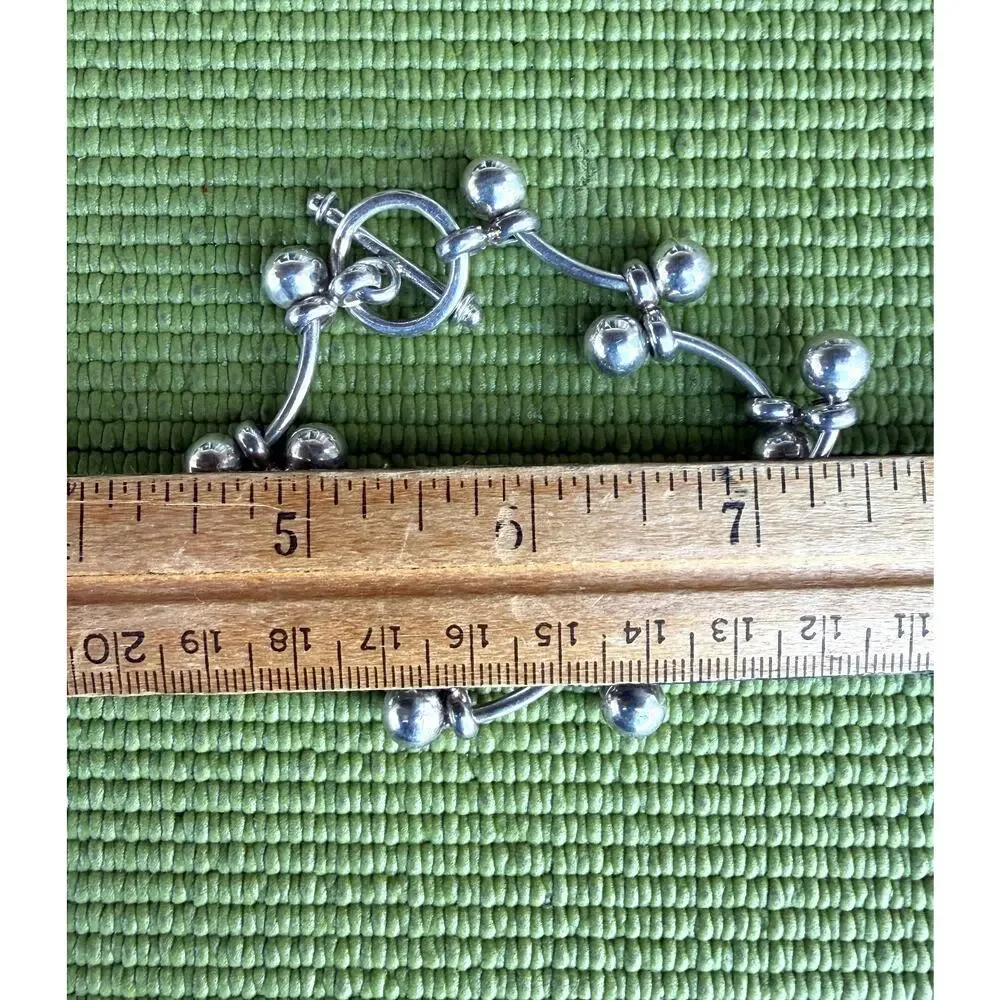 Vintage Peru 950 Sterling Silver Sphere Berry Chain Link Bracelet 8
